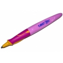 Ручка шариковая с грипом BIC Kids Twist, СИНЯЯ, для детей, корпус розовый, 1мм, линия 0,32мм, 918458 оптом