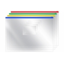 Папка-конверт на молнии OfficeSpace, А4, 120мкм, прозрачная оптом