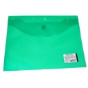 Папка-конверт с кнопкой BRAUBERG А5 240*190мм, прозрачная, зеленая, 0,15мм, 224025 оптом