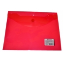 Папка-конверт с кнопкой BRAUBERG А5 240*190мм, прозрачная, красная, 0,15мм, 224026 оптом