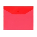 Папка-конверт на кнопке OfficeSpace А5 (190*240мм), 120мкм, полупрозрачная, красная оптом