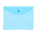 Папка-конверт на кнопке OfficeSpace А5 (190*240мм), 120мкм, пластик, полупрозрачная, синяя оптом