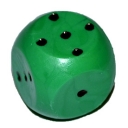Кубик игральный 1.5х1.5х1.5 см, цветной, зеленые оптом