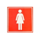 Наклейка указатель "Туалет женский" 18*18 см, цвет красный 4299847 оптом