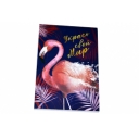 Блокнот А6, 24 листа на скрепке Calligrata «Фламинго – 2», картонная обложка оптом