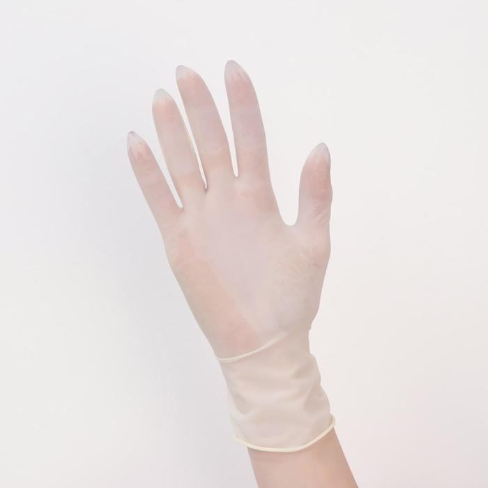 Перчатки хозяйственные латексные неопудренные, размер L, 100 шт/уп, цена за 1 шт, цвет белый оптом