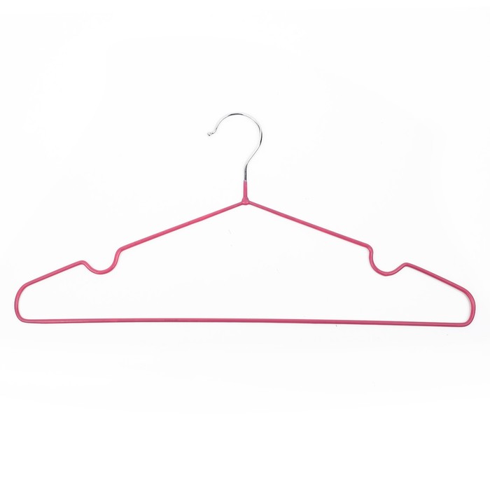 Вешалка-плечики для одежды Доляна, размер 40-44, антискользящее покрытие, цвет розовый оптом