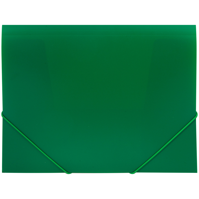 Папка на резинке OfficeSpace А4, 500мкм, зеленая оптом