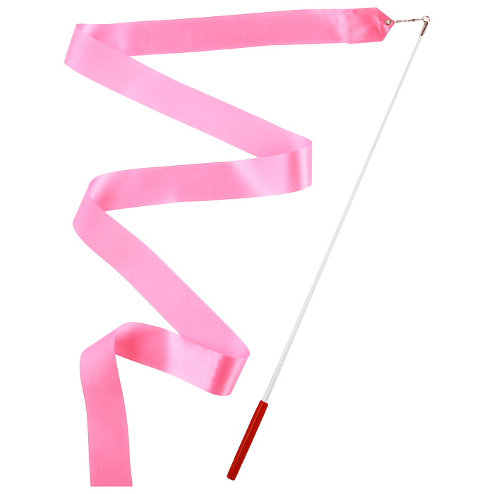 Лента гимнастическая с палочкой, 2 м, цвет розовый оптом