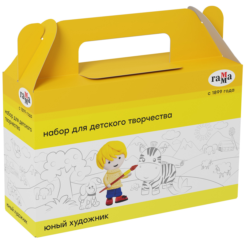 Набор для детского творчества Гамма "Юный художник", 7 предметов, в подарочной коробке оптом
