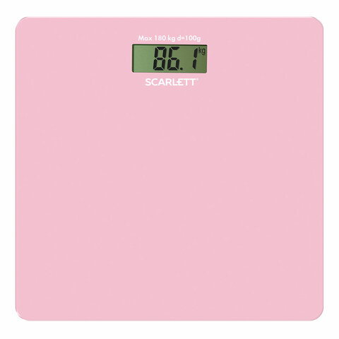 Весы напольные SCARLETT SC-BS33E041, электронные, вес до 180 кг, квадратные, стекло, розовые оптом