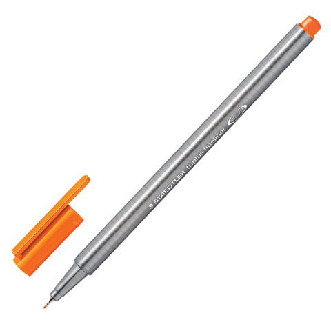 Ручка капиллярная (линер) STAEDTLER "Triplus Fineliner", ОРАНЖЕВАЯ, трехгранная, линия письма 0,3 мм, 334-4 оптом