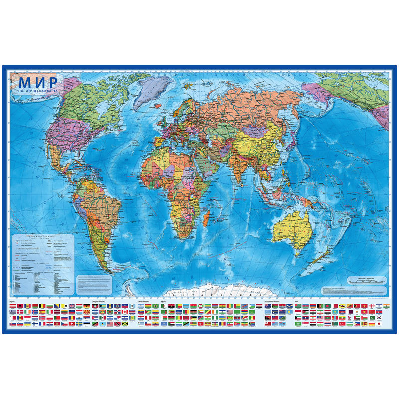 Карта "Мир" политическая Globen, 1:28млн., 1170*800мм, интерактивная, европодвес оптом