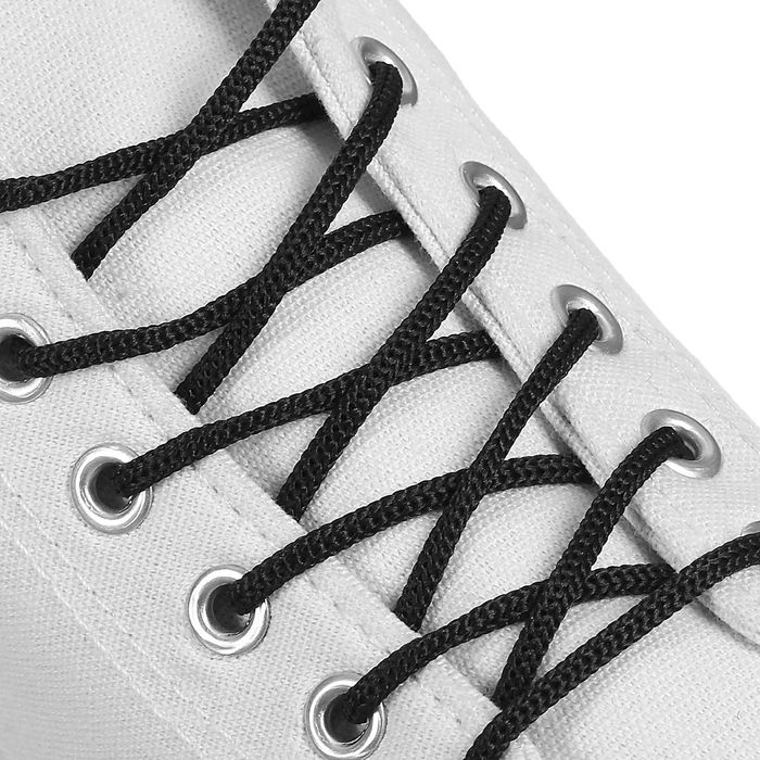 Шнурки для обуви, круглые, d = 3 мм, 90 см, цвет чёрный оптом
