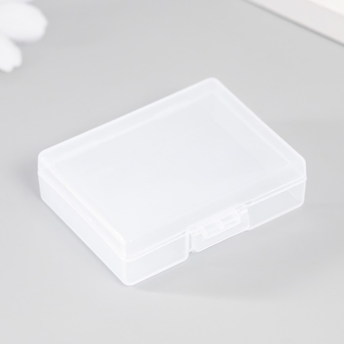 Шкатулка пластик для мелочей "Прямоугольная" прозрачная 4,3х5,5х1,6 см оптом