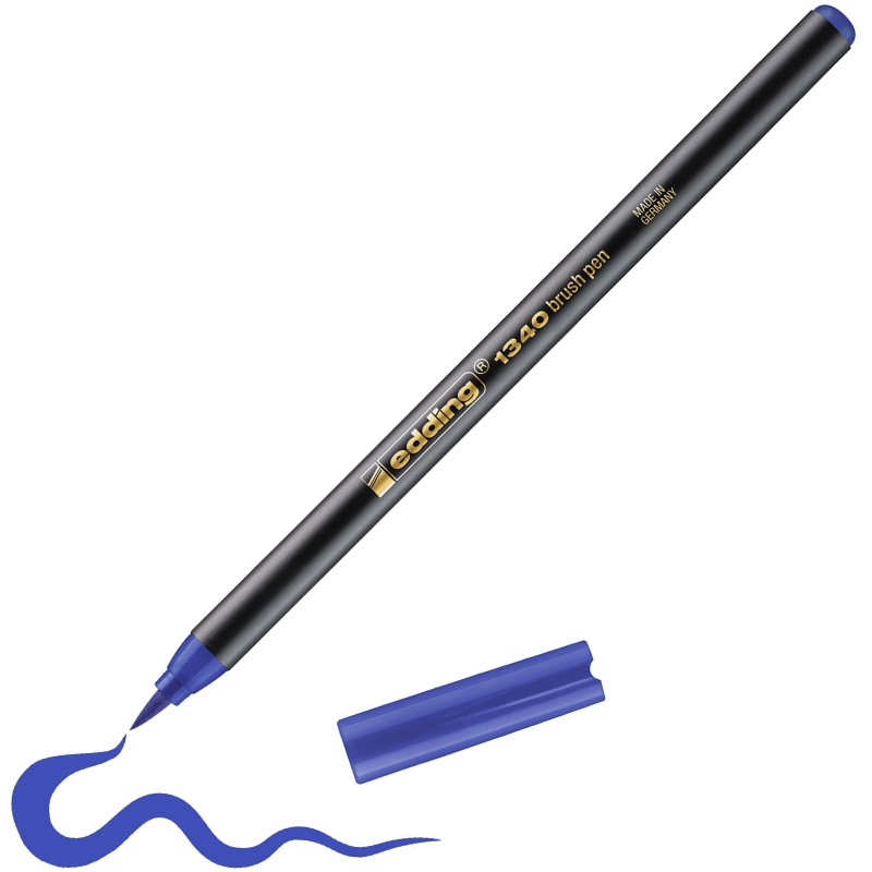 Ручка -кисть для бумаги Edding 1340/3, синий оптом