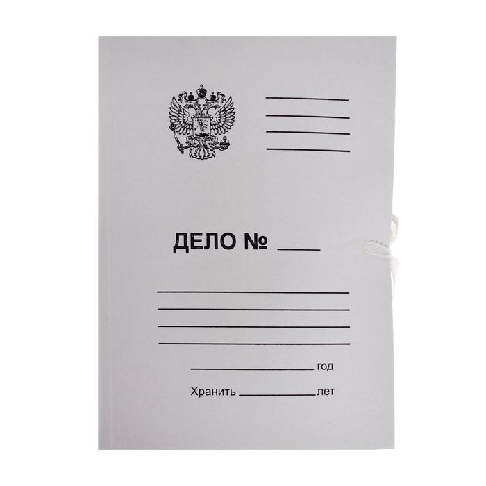 Папка для бумаг с завязками Calligrata "Герб России", картон, 300 г/м2, до 200 листов, белая оптом
