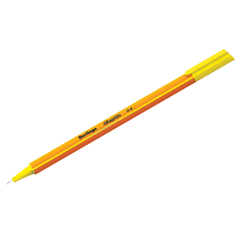 Ручка капиллярная Berlingo "Rapido" желтая, 0,4мм, трехгранная оптом