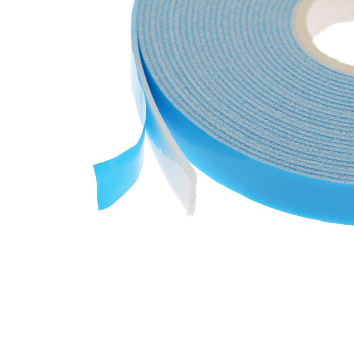 Клейкая лента TORSO, двусторонняя,  вспененная, синий защитный слой, 10 мм x 5 м оптом