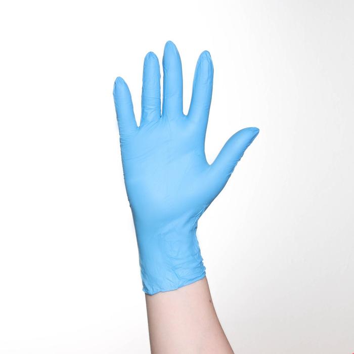 Перчатки хозяйственные нитриловые, размер L, 100 шт, цена за 1 шт, цвет голубой оптом