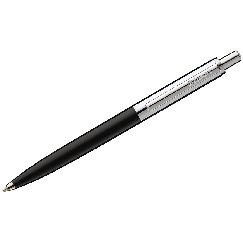 Ручка шариковая Luxor "Star" синяя, 1,0мм, корпус черный/хром, кнопочный механизм оптом