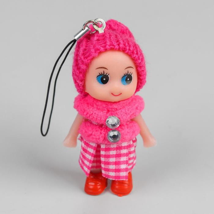 Кукла-брелок «Куколка», в шапочке и манто, цвета МИКС оптом