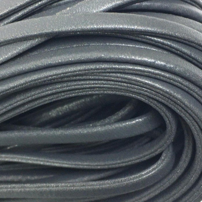 Шнур декоративный, кожзам, 5 мм, цвет серый оптом
