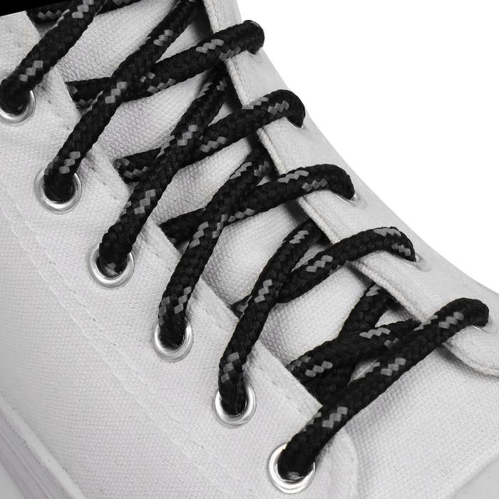 Шнурки для обуви, круглые, d = 4,5 мм, 110 см, пара, цвет чёрно-серый оптом