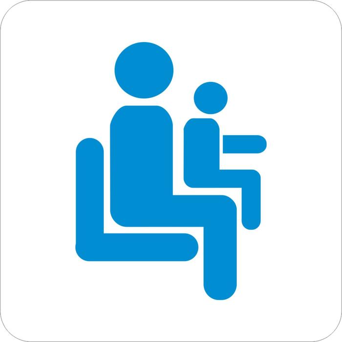 Сервисный знак 100*100  "Места для пассажиров с детьми", самоклеющийся оптом