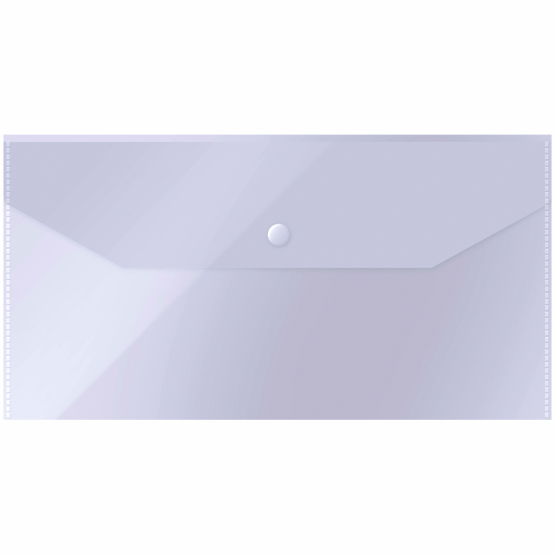 Папка-конверт на кнопке OfficeSpace С6 (135*250мм), 150мкм, прозрачная оптом