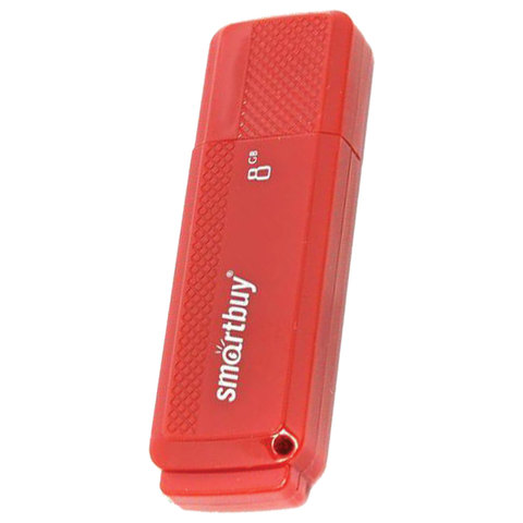 Флеш-диск 8 GB, SMARTBUY Dock, USB 2.0, красный, SB8GBDK-R оптом