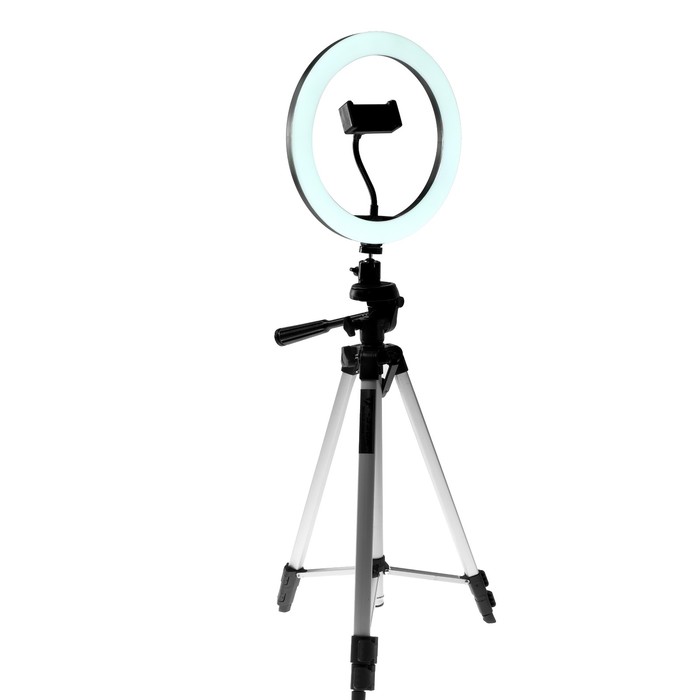 Светодиодная кольцевая лампа на штативе LuazON SNP098, 10" (26 см), 20 Вт, штатив 27-85 см оптом