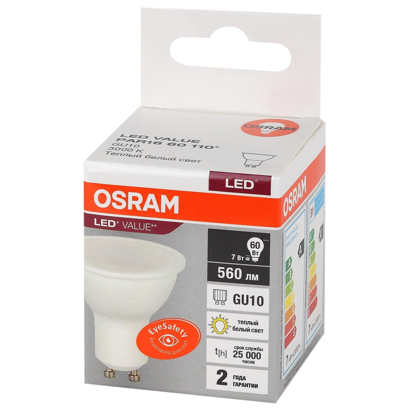   OSRAM LED Value PAR16, 560, 7 ( 60), 3000 