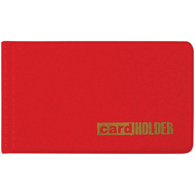 Визитница карманная OfficeSpace на 20 визиток, 65*110мм, ПВХ, красный оптом