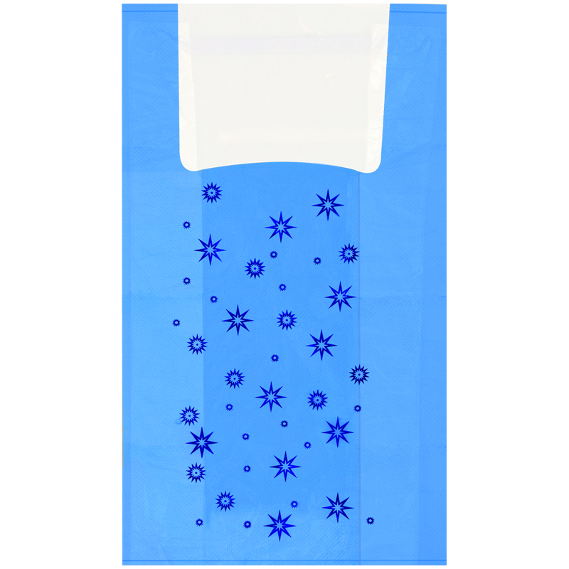 Пакет-майка OfficeClean "Звезды ", ПНД, 30+16*60см, 15мкм, голубой оптом
