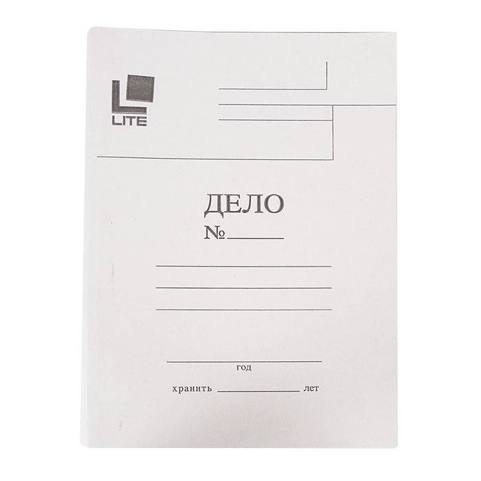 Папка скоросшиватель ДЕЛО LITE А4, белый, немелованный картон, 280 г/м2 оптом