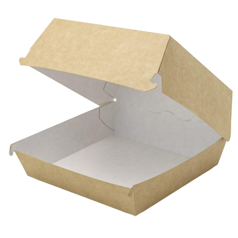 Коробка для гамбургера L, 120х120х70мм, крафт (300шт/уп) оптом