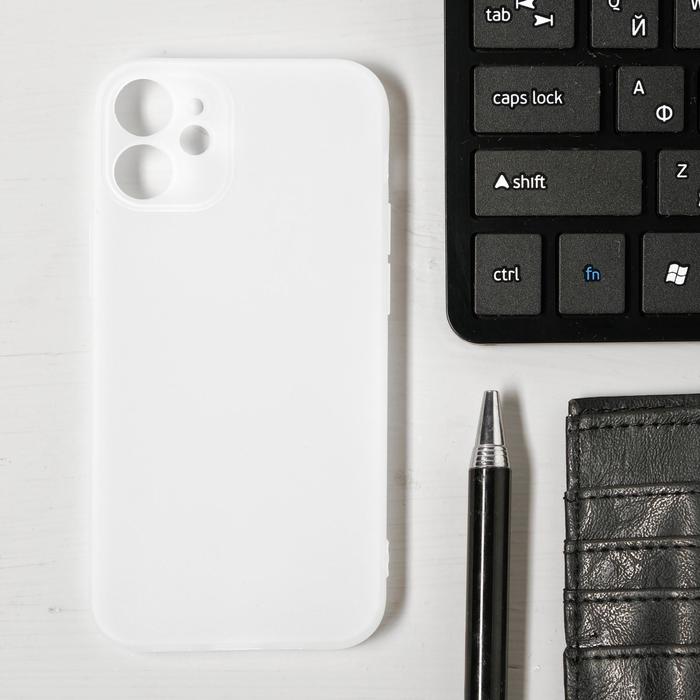 Чехол LuazON для телефона iPhone 12 mini, Soft-touch силикон, прозрачный белый оптом