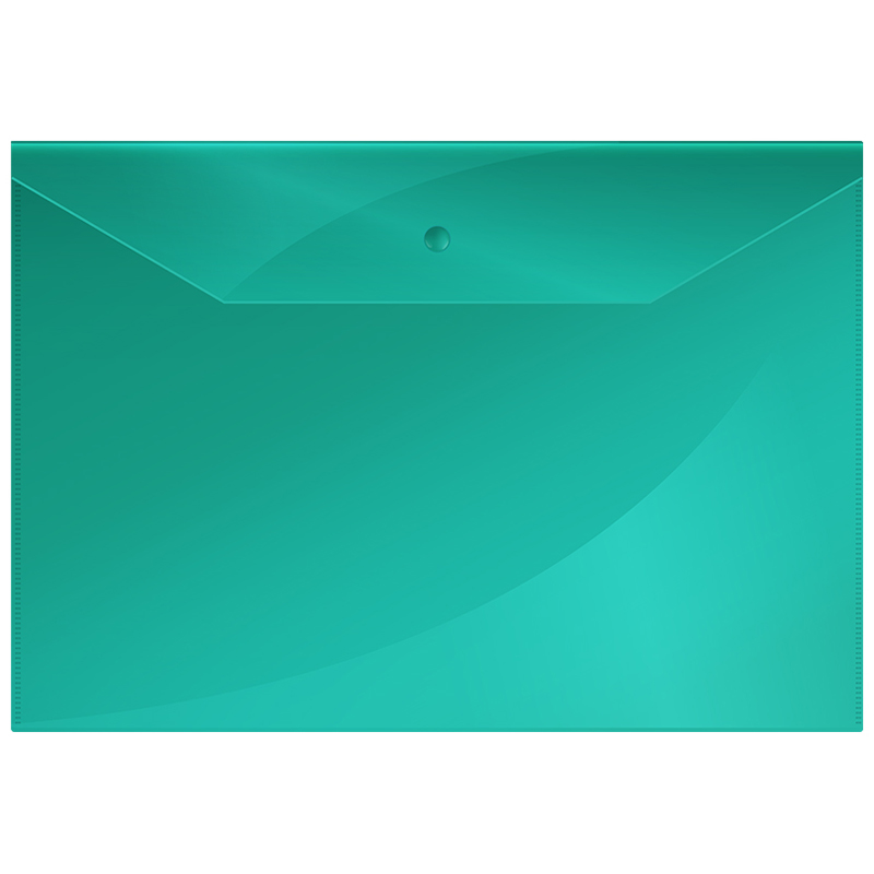 Папка-конверт на кнопке OfficeSpace А5 (190*240мм), 120мкм, полупрозрачная, зеленая оптом