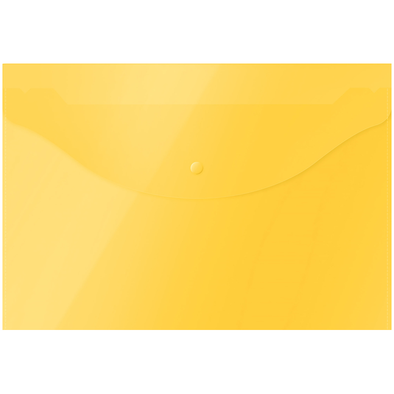 Папка-конверт на кнопке OfficeSpace А4, 120мкм, пластик, желтая оптом