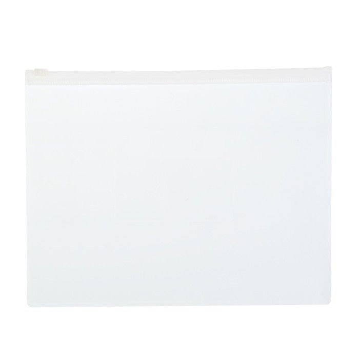 Папка-конверт на ZIP-молнии A5, 150 мкм, Calligrata, прозрачная, белая молния оптом