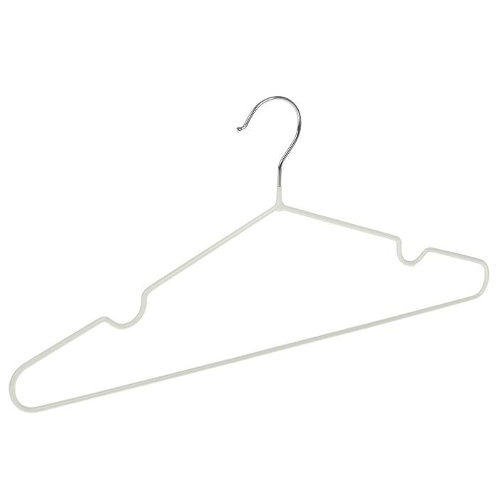 Вешалка-плечики для одежды Доляна, размер 40-44, антискользящее покрытие, цвет белый оптом