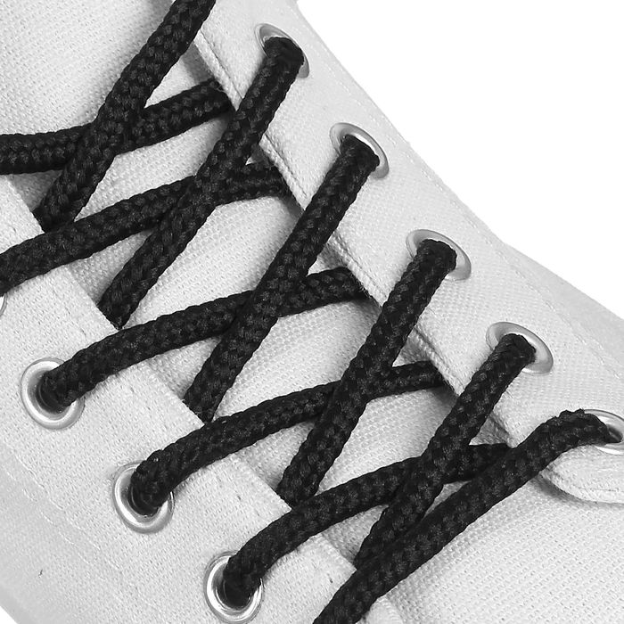 Шнурки для обуви, круглые, d = 4 мм, 100 см, пара, цвет чёрный оптом