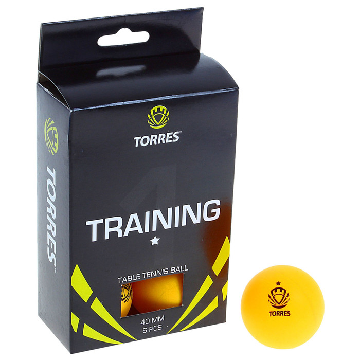 Мяч для настольного тенниса Torres Training, 1 звезда, набор 6 шт., цвет оранжевый оптом
