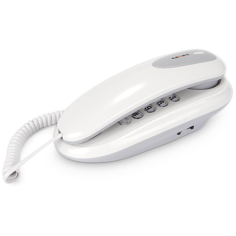 Телефон проводной Texet ТХ-236, повторный набор, компактный размер, светло-серый оптом