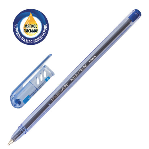 Ручка шариковая масляная PENSAN "My-Pen", СИНЯЯ, корпус тонированный синий, узел 1 мм, линия письма 0,5 мм, 2210 оптом