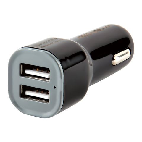 Зарядное устройство автомобильное RED LINE AC-1A, 2 порта USB, выходный ток 1А, черное, УТ000010345 оптом