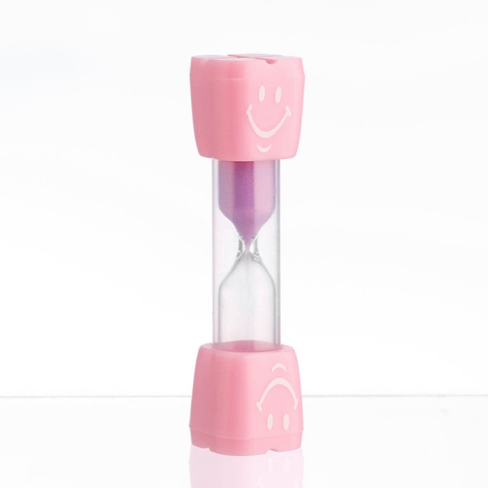 Песочные часы "Смайл" на 3 минуты, 9 х 2.3 см, розовые оптом