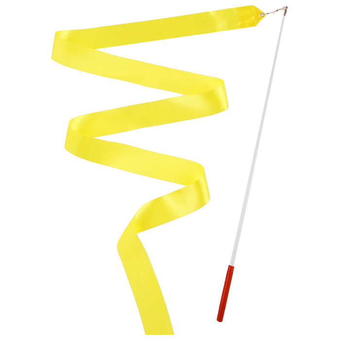 Лента гимнастическая с палочкой, 2 м, цвет желтый оптом
