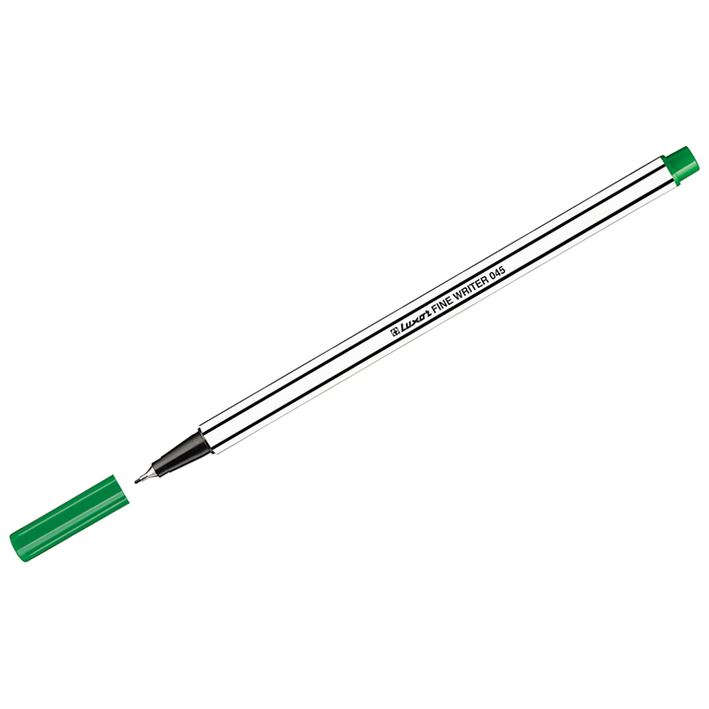 Ручка капиллярная Luxor "Fine Writer 045" зеленая, 0,8мм оптом